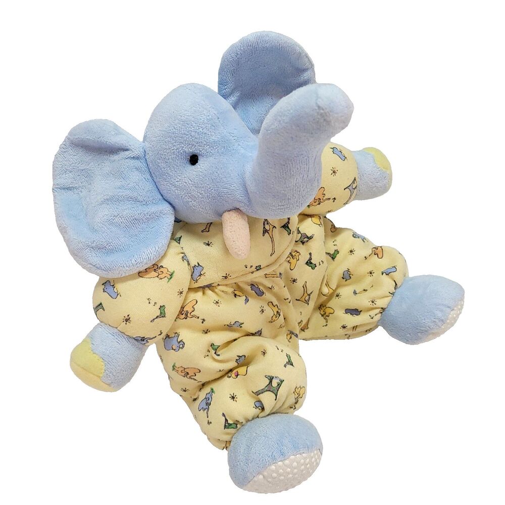 Carters John Lennon Plush 10" Blue Elephant Rattle Real Love Pajamas  1999‎ Yoko